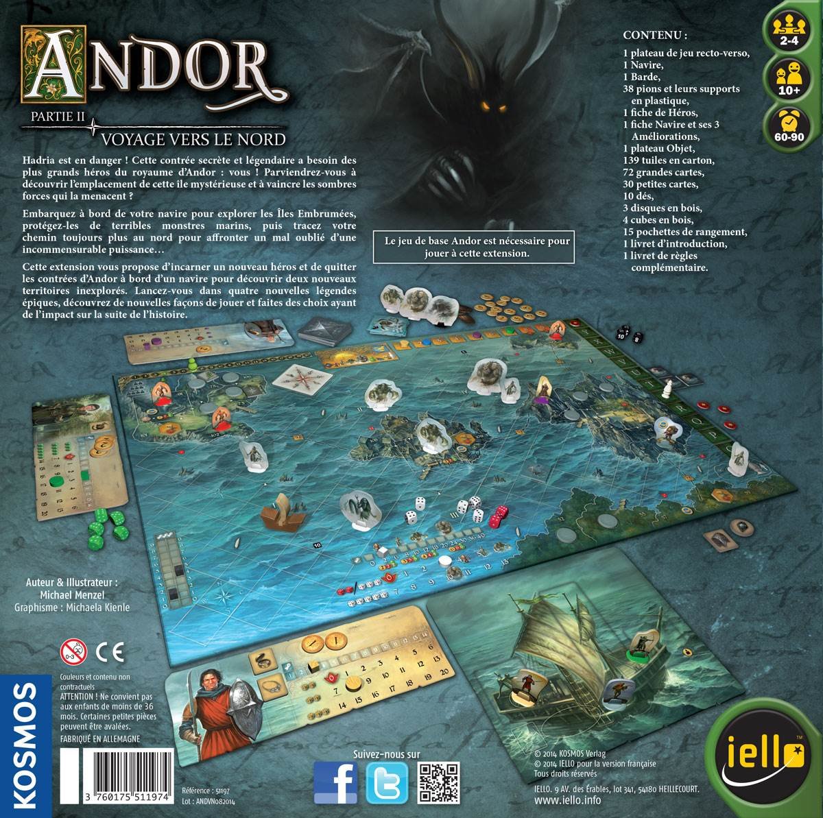 Andor : Voyage vers le Nord - Des dès en bois : Jeux de société - Jouets en  bois - Location de jeux