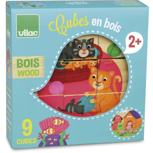 Cubes en bois les animaux - VILAC1